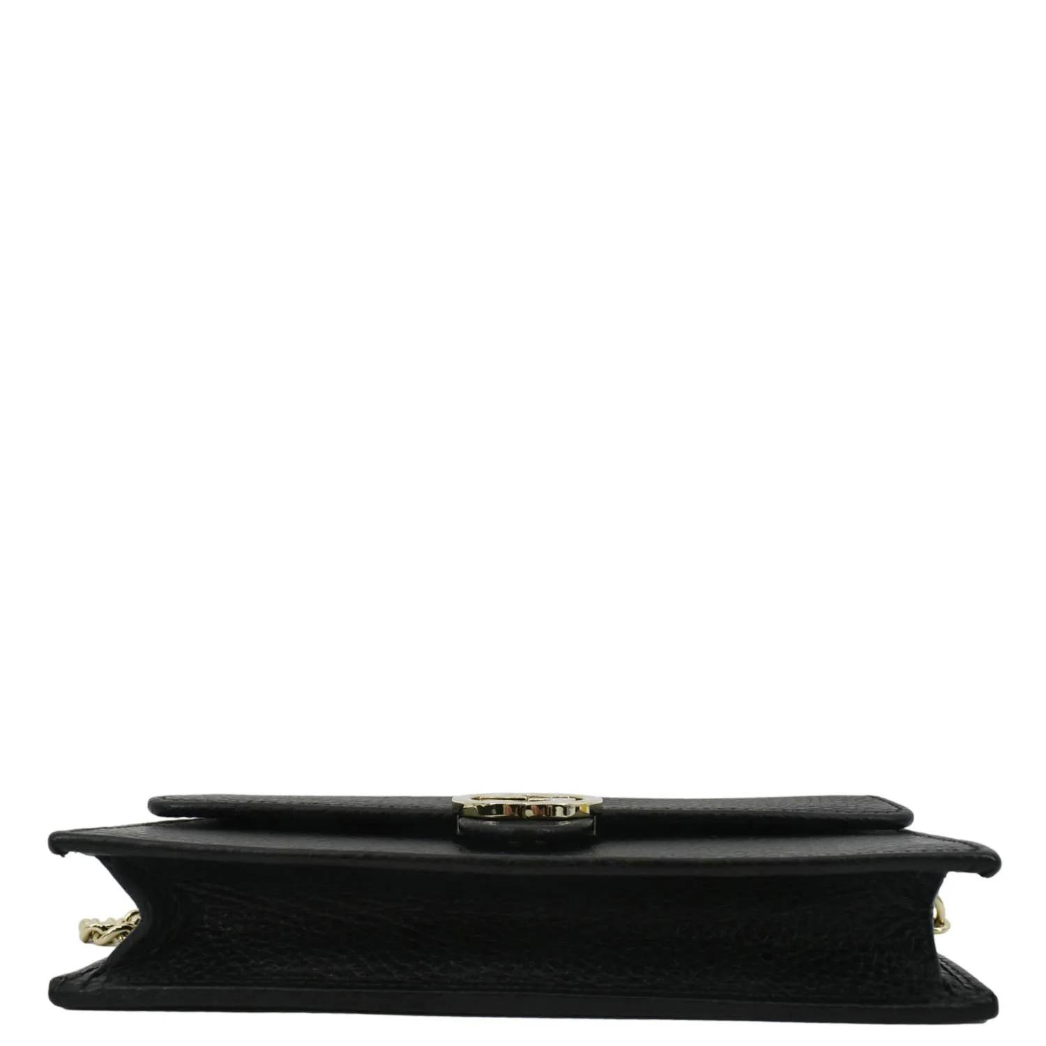 GUCCI GG Interlocking Pebbled Leather Crossbody Bag Black 615523