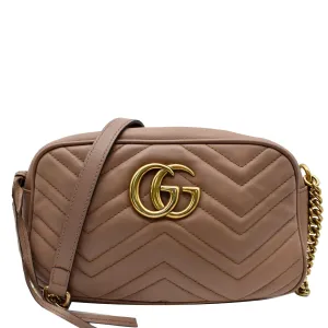 GUCCI GG Marmont Small Matelasse Leather Crossbody Bag Brown 447632 - 15% OFF