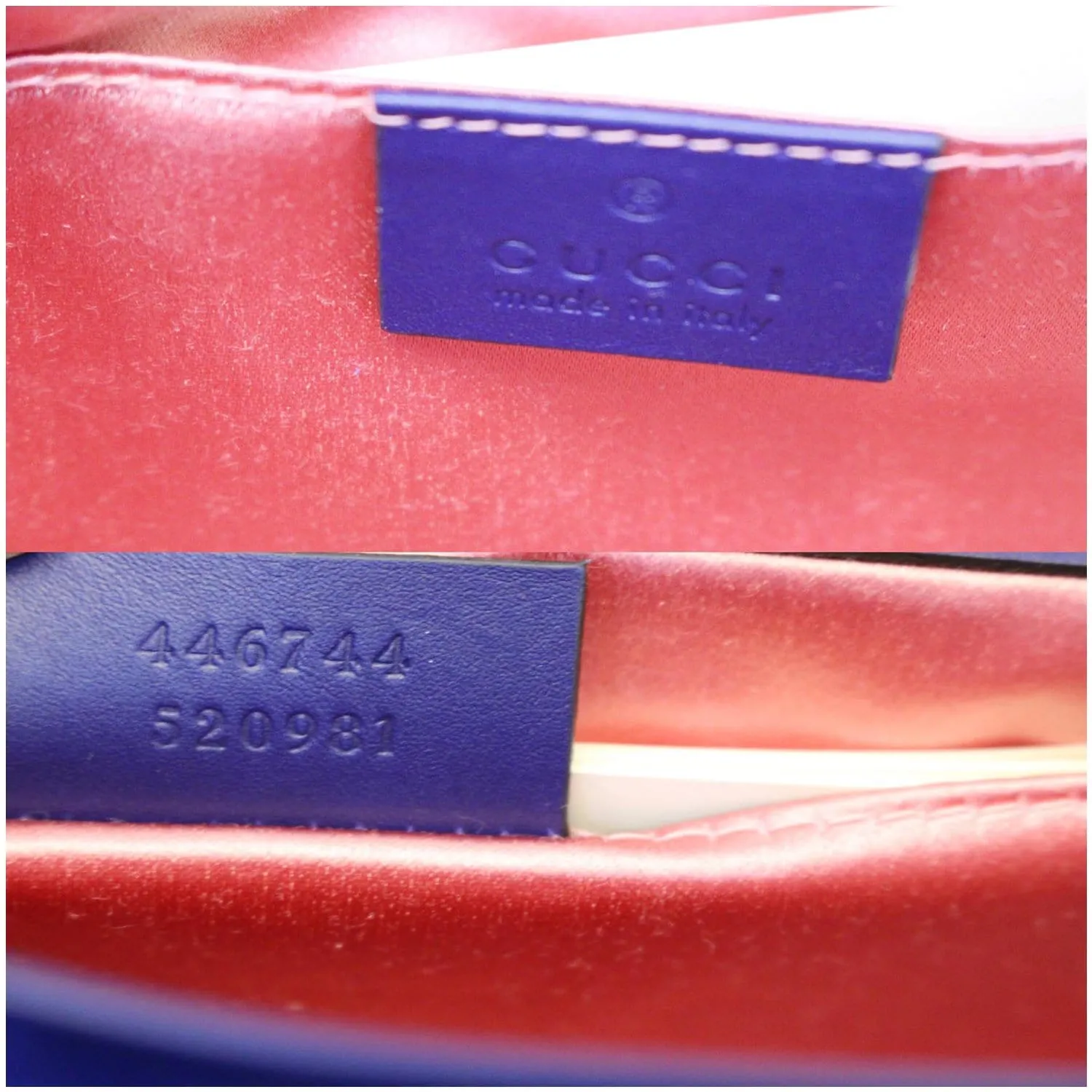 GUCCI GG Marmont Velvet Mini Shoulder Crossbody Bag Blue
