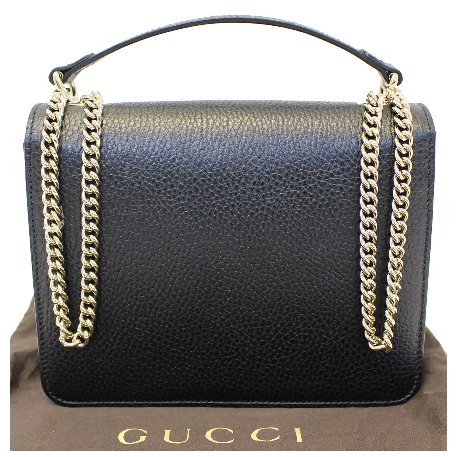 GUCCI Interlocking GG Leather Crossbody Bag Black 510304