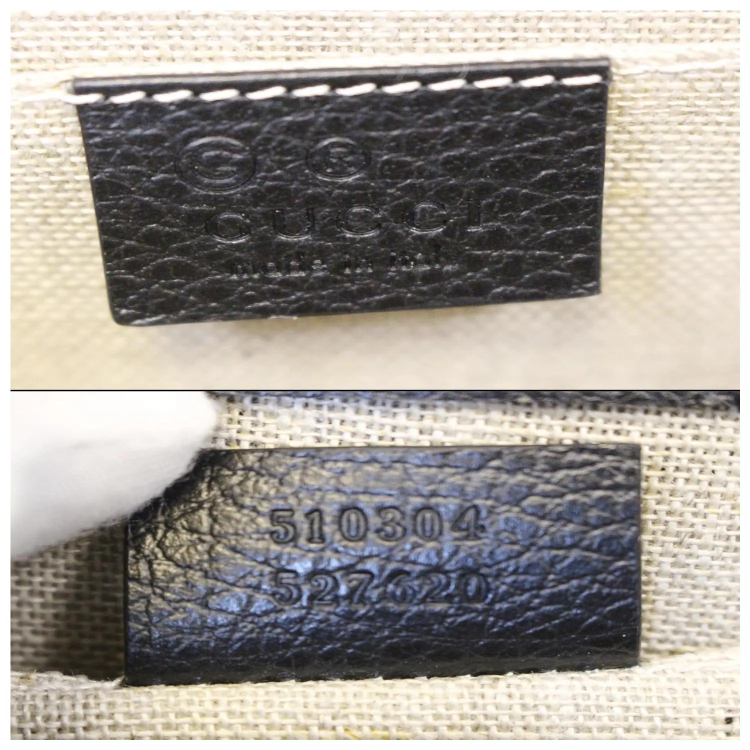 GUCCI Interlocking GG Leather Crossbody Bag Black 510304