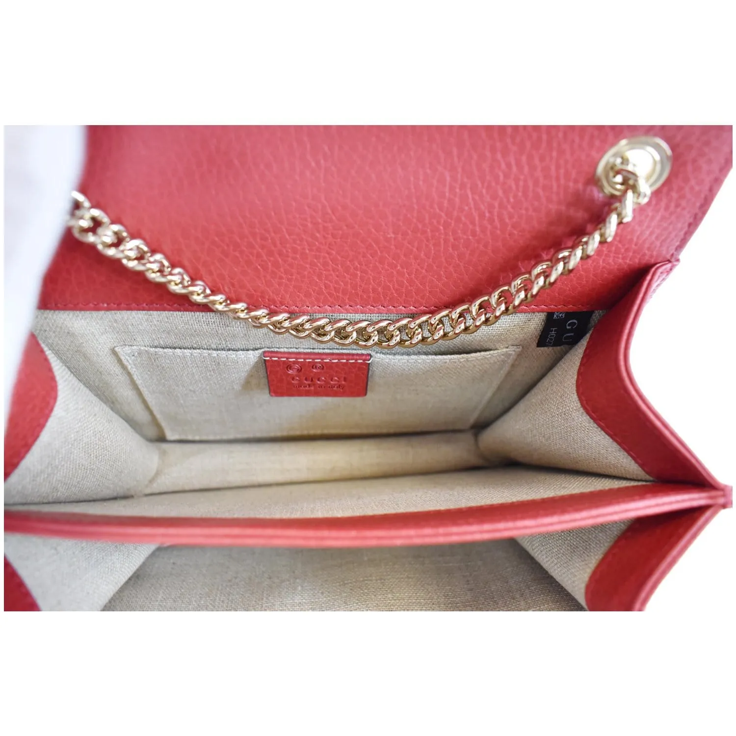 GUCCI Interlocking GG Leather Crossbody Bag Red 510304