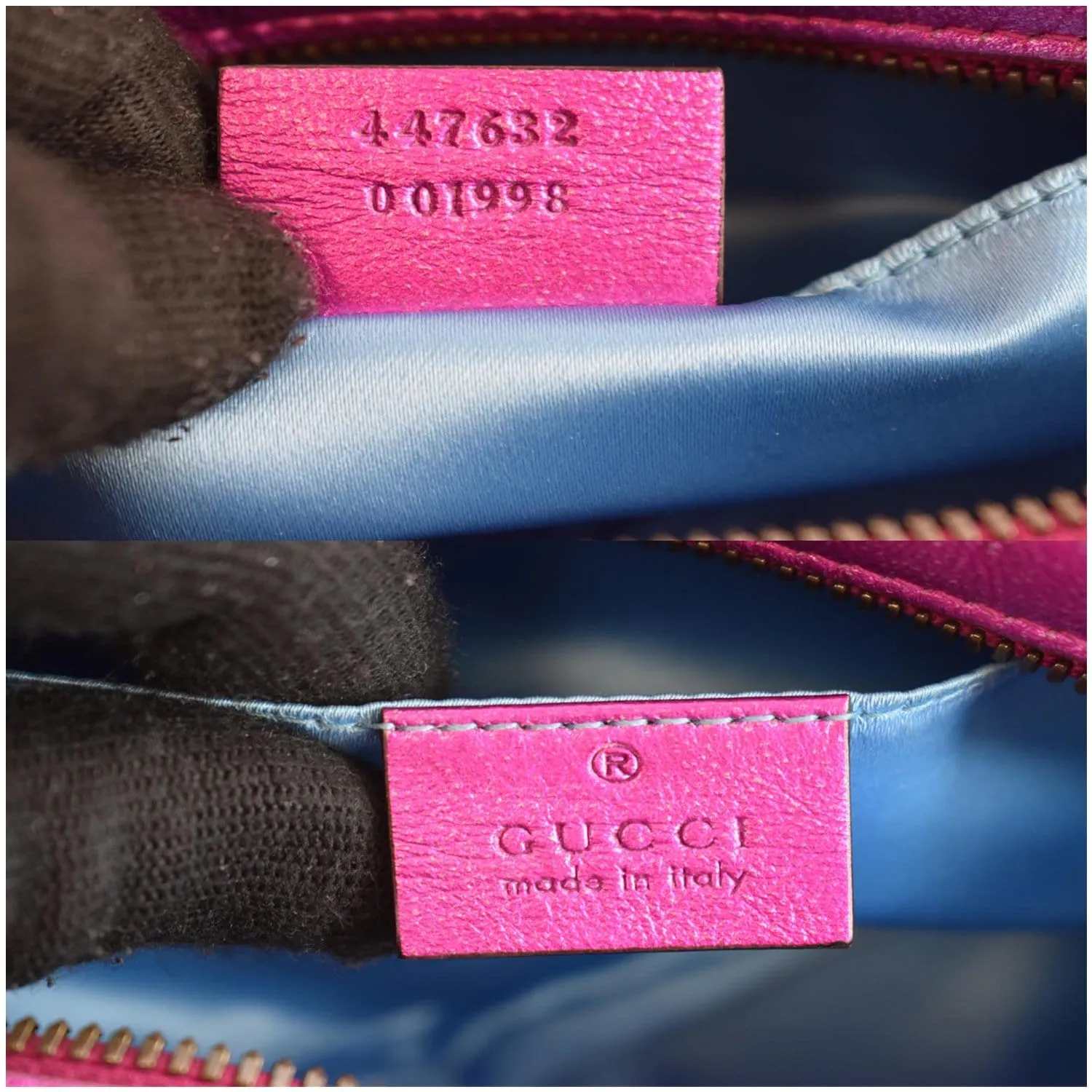 GUCCI Marmont Chevron Small Metallic Leather Crossbody Bag Tri-color 447632