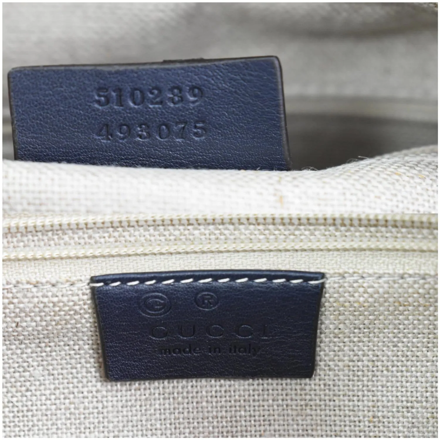 GUCCI Microguccissima Small Leather Crossbody Bag Blue 510289