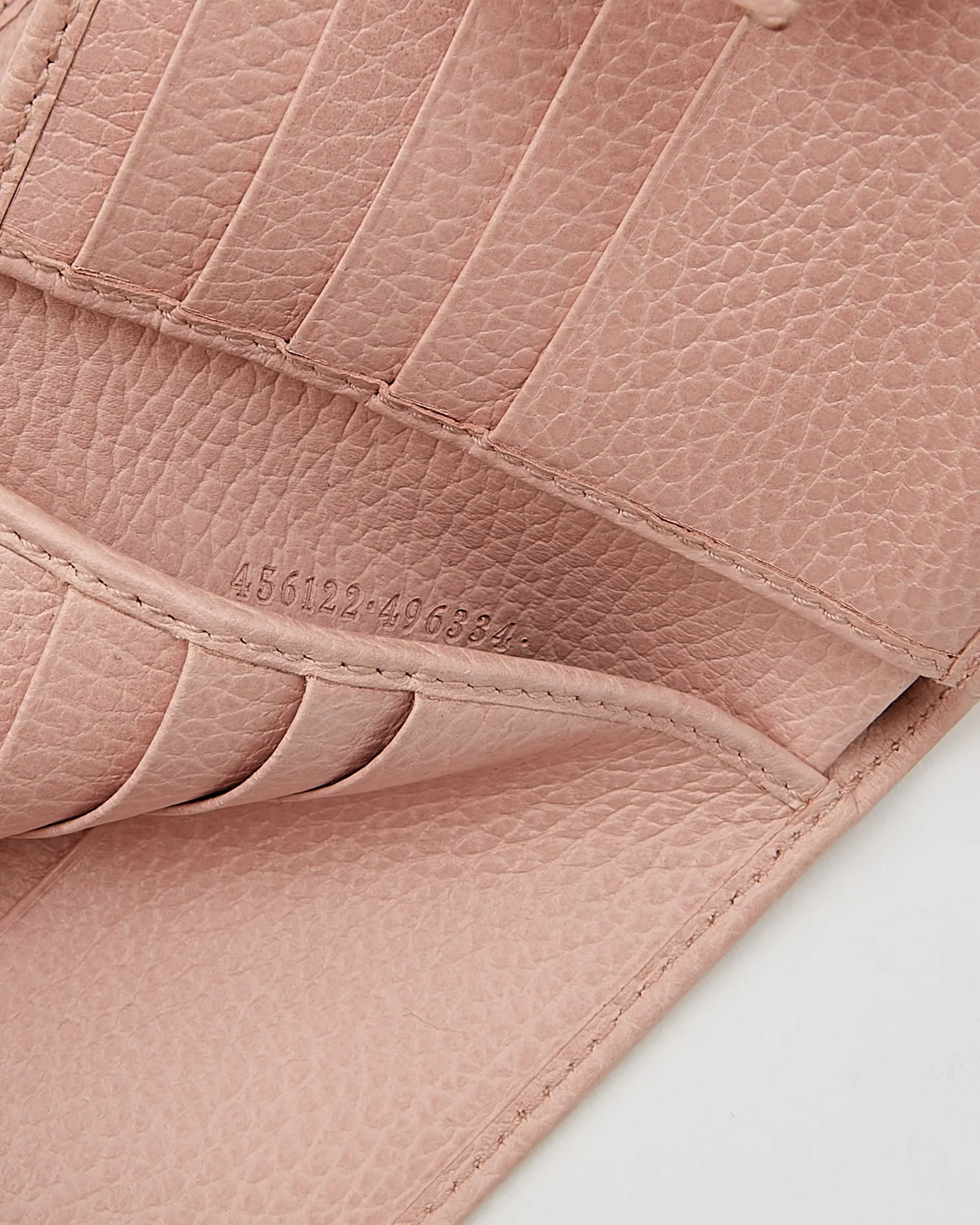 Gucci Pink Pebbled Leather Compact Wallet