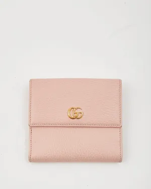 Gucci Pink Pebbled Leather Compact Wallet