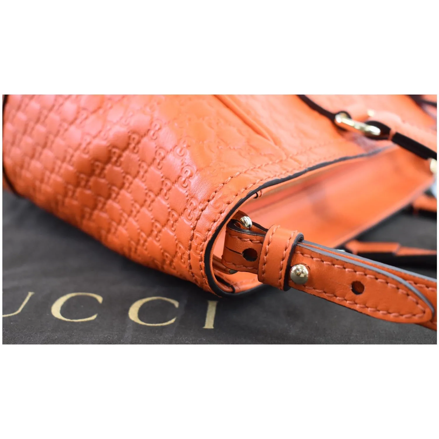 GUCCI Small Bree GG Guccissima Leather Crossbody Bag Orange 449241