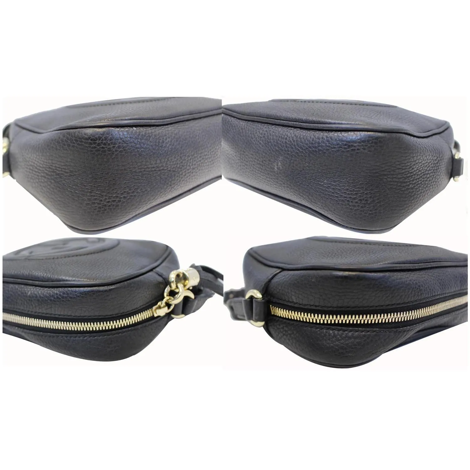 GUCCI Soho Disco Pebbled Leather Small Crossbody Bag Black