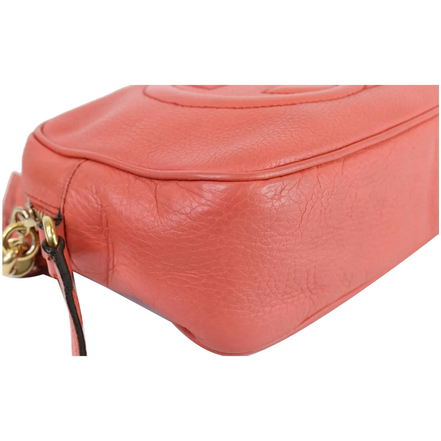 GUCCI Soho Disco Pebbled Leather Small Crossbody Bag Coral 308364 - 15% OFF