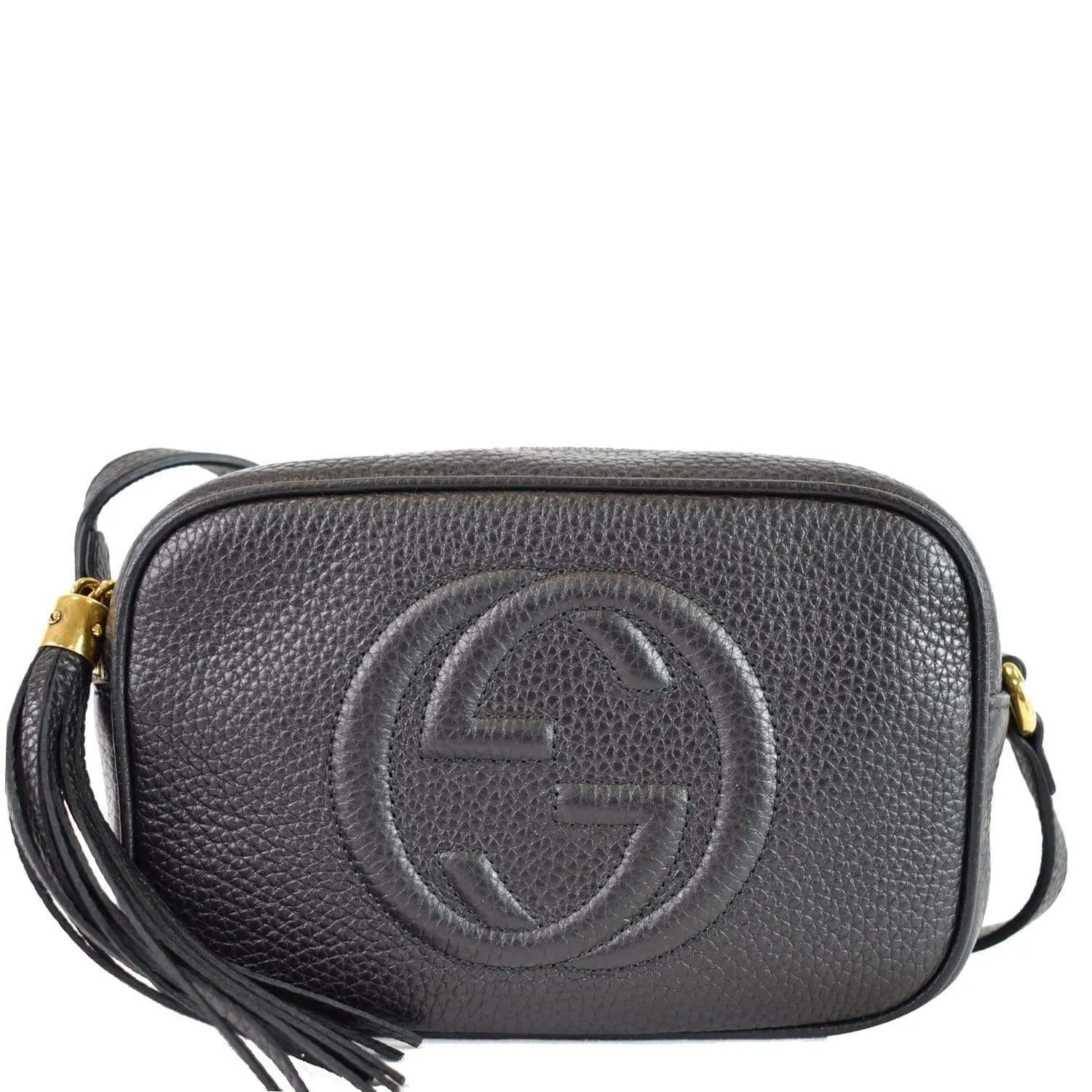 GUCCI Soho Disco Small Leather Crossbody Bag Black 347994