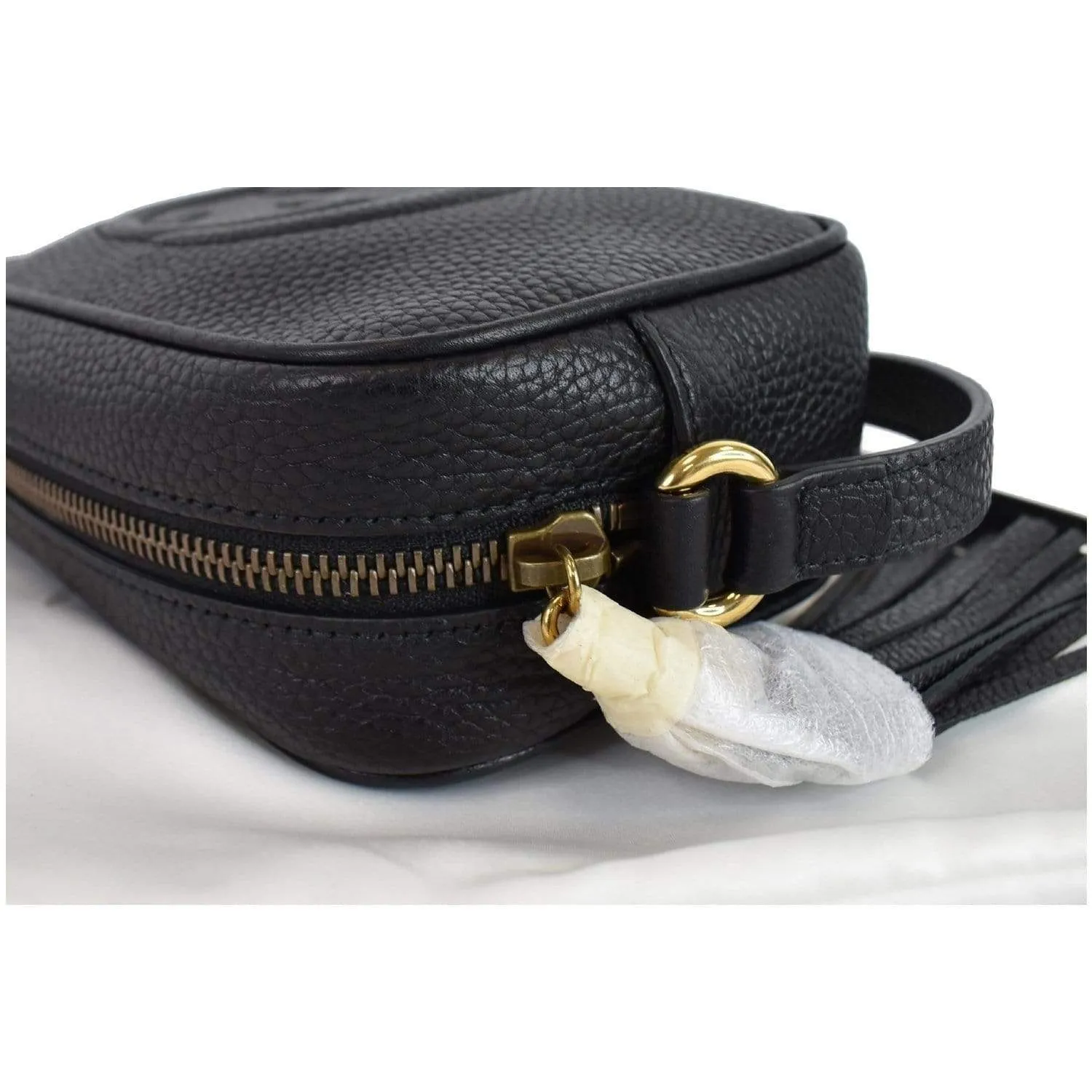 GUCCI Soho Disco Small Leather Crossbody Bag Black 347994