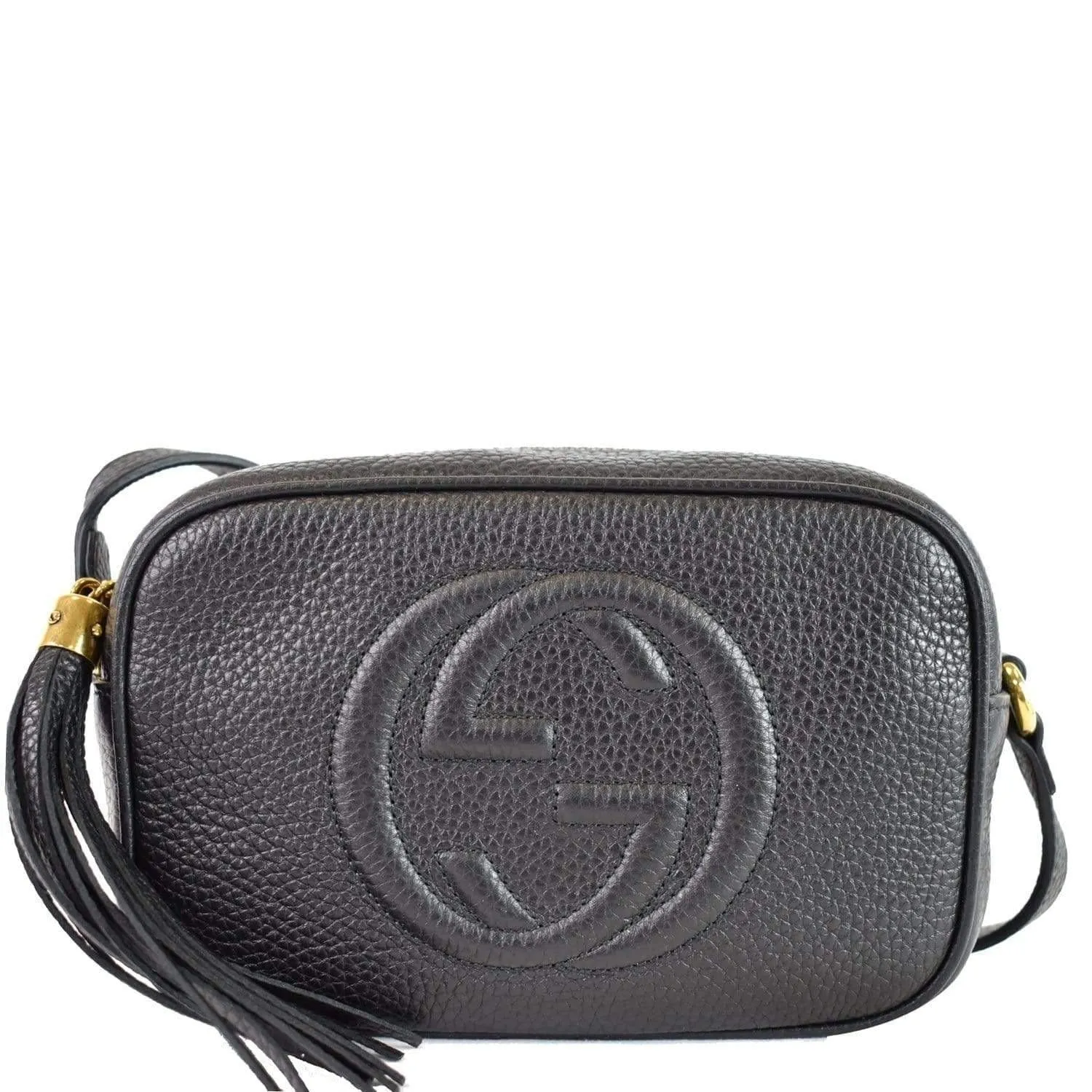 GUCCI Soho Disco Small Leather Crossbody Bag Black 347994