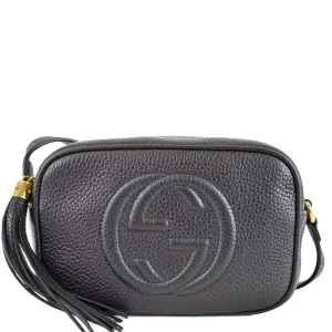 GUCCI Soho Disco Small Leather Crossbody Bag Black 347994