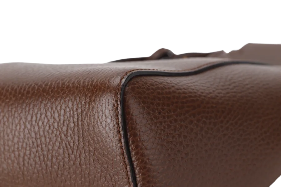 GUCCI SWING MEDIUM (368827 498879) BROWN LEATHER 2WAYS BAG GOLD HARDWARE WITH STRAPS AND DUST COVER