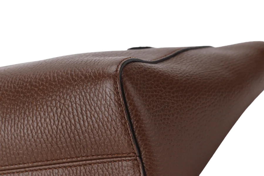 GUCCI SWING MEDIUM (368827 498879) BROWN LEATHER 2WAYS BAG GOLD HARDWARE WITH STRAPS AND DUST COVER