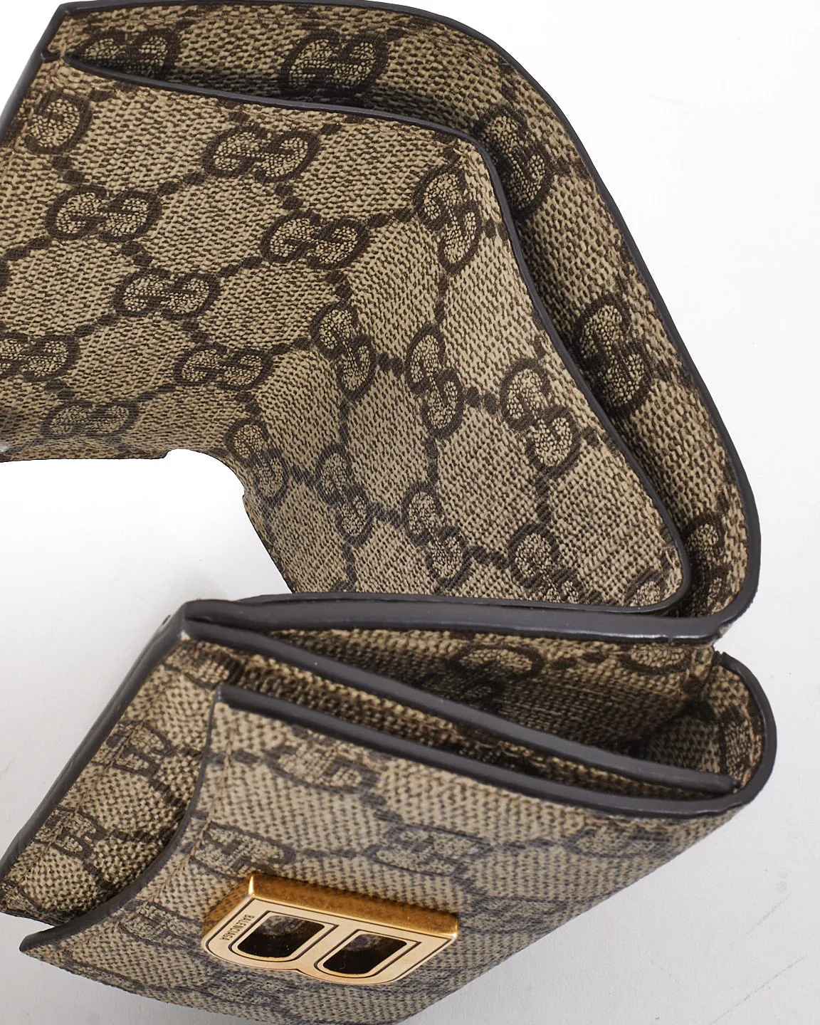 Gucci x Balenciaga The Hacker Project GG Supreme Coated Canvas Compact Wallet