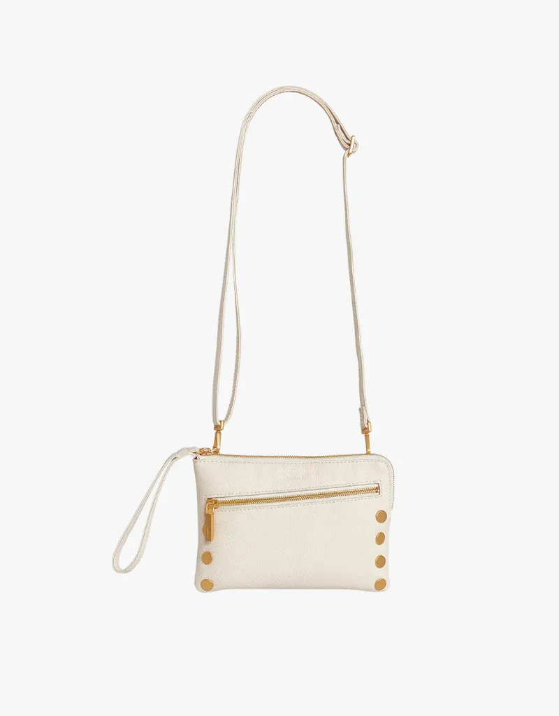 Hammitt Nash Small Crossbody Clutch in Calla Lily White & Brushed Gold