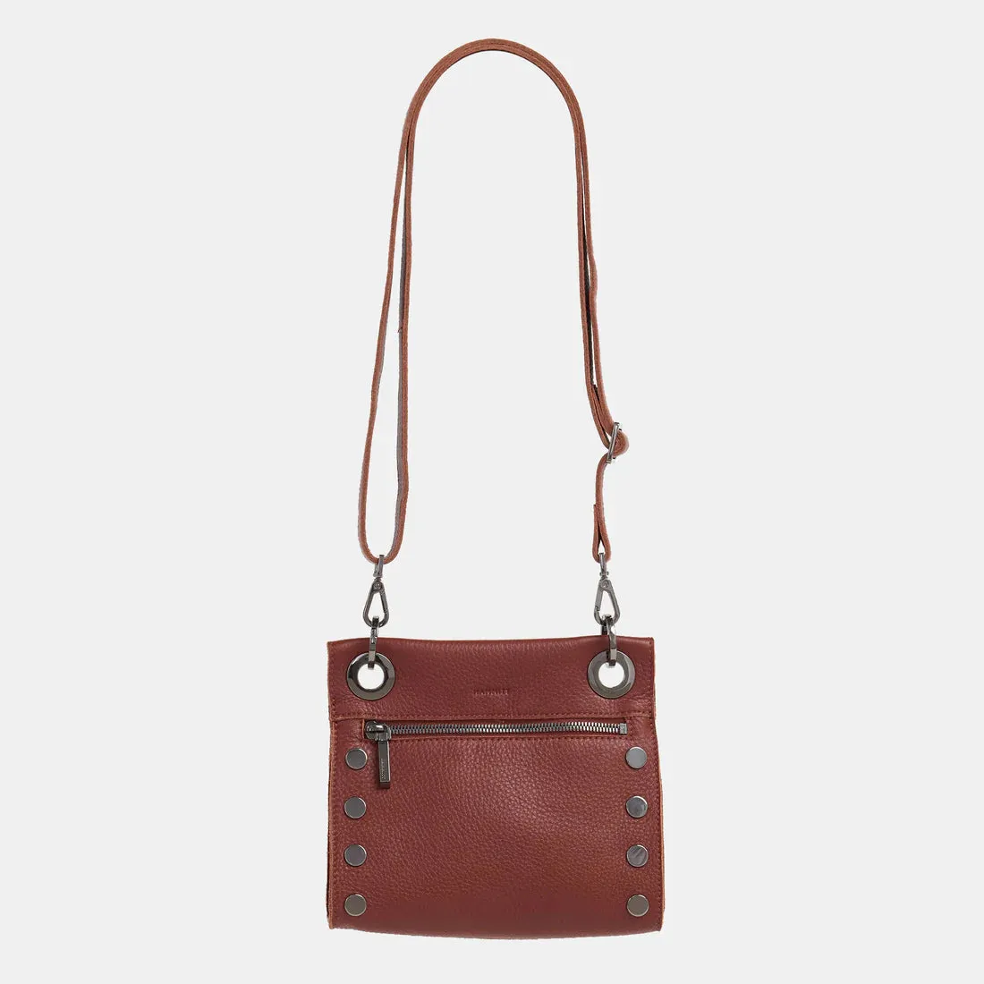 Hammitt Tony Small Baroque Brown/Gunmetal Leather Crossbody