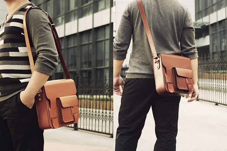Handcrafted Genuine Leather Messenger Bag, Shoulder Bag, Men Bag D003