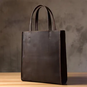 Handmade Crazy Horse Leather Tote Bag, Shopping Bag, Leather Shoulder Bag For Women