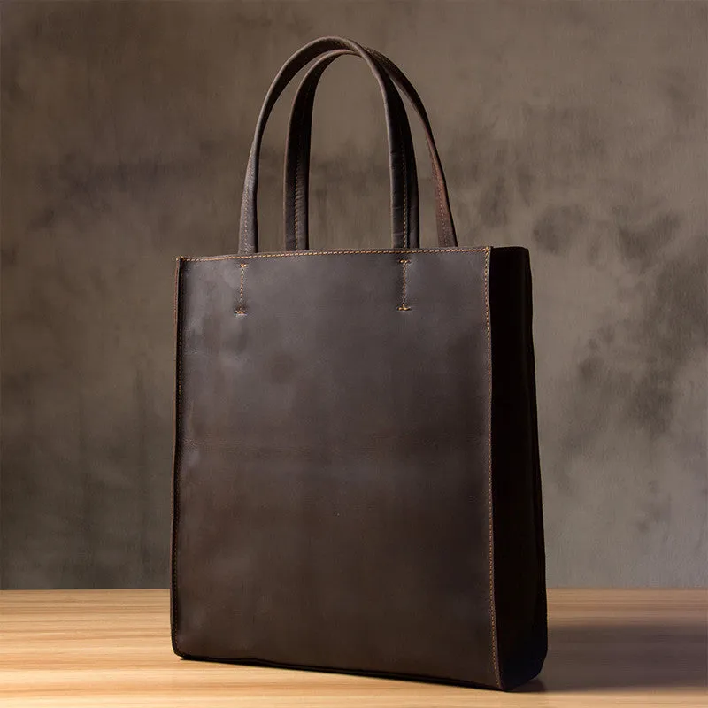 Handmade Crazy Horse Leather Tote Bag, Shopping Bag, Leather Shoulder Bag For Women