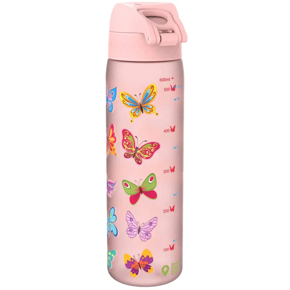 Ion8 Slim 600ml BPA Free, Water Bottle - Butterfly