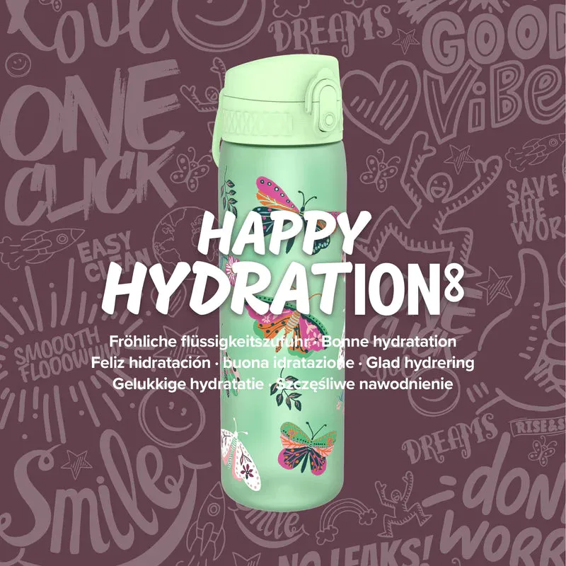 Ion8 Slim 600ml BPA Free, Water Bottle - Wild Butterfly