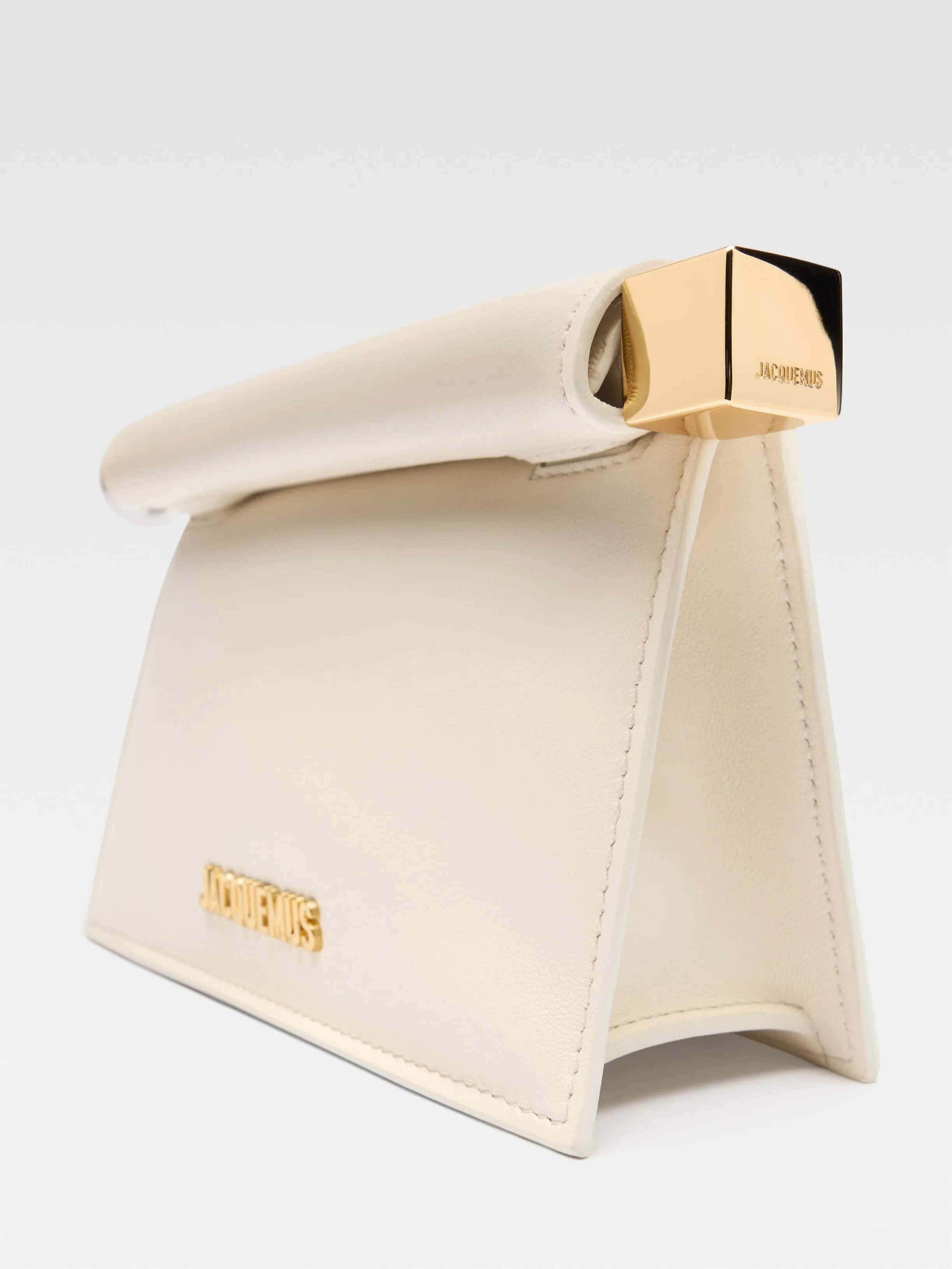 Jacquemus The Small Rond Carré Clutch in Light Ivory