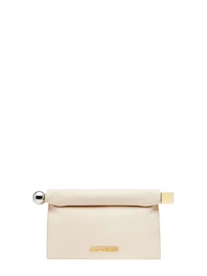 Jacquemus The Small Rond Carré Clutch in Light Ivory