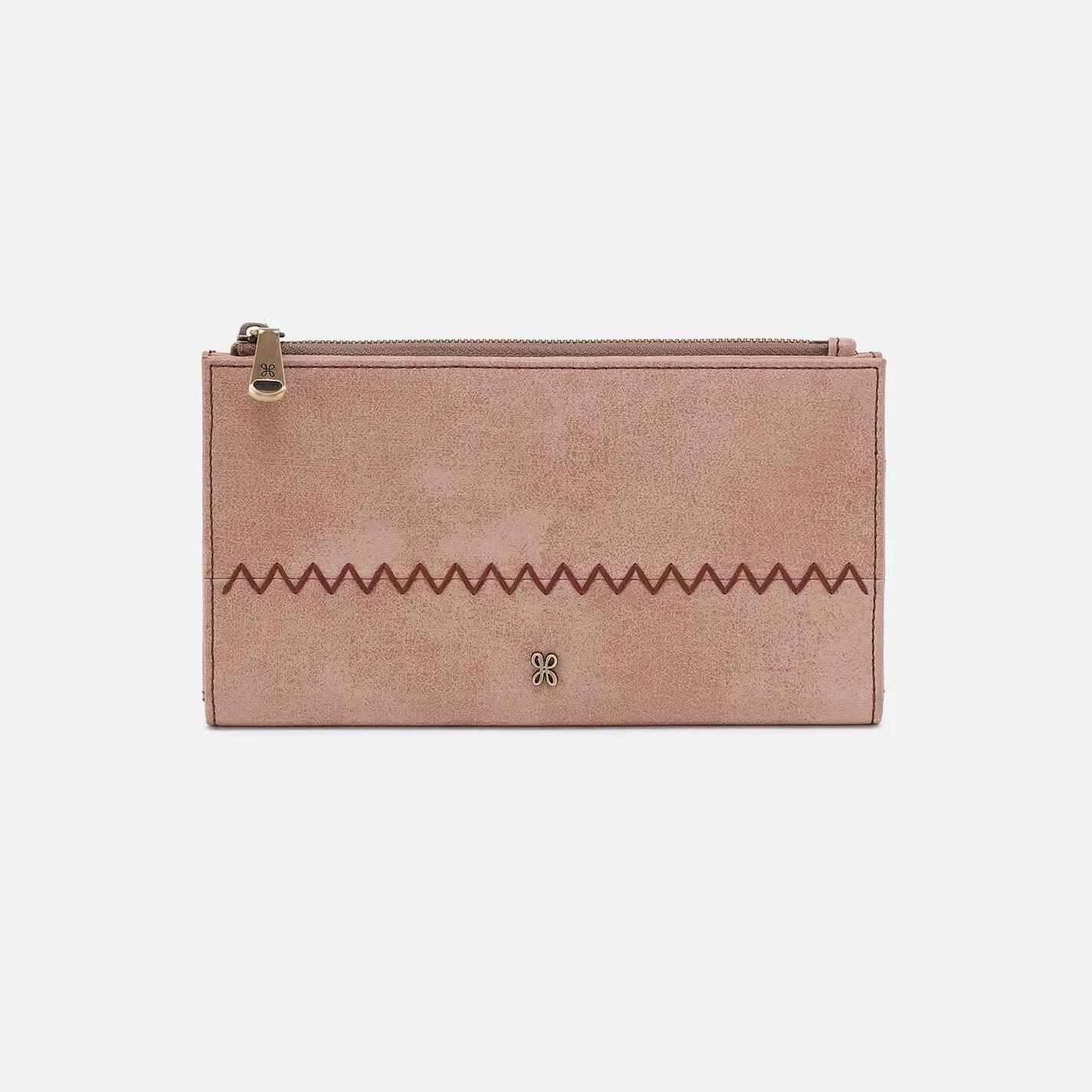 Jill Large Bifold Wallet In Buffed Leather - Hazel