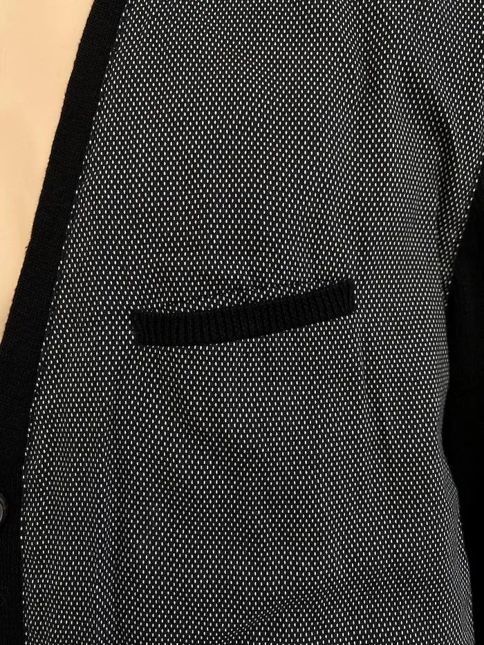 John Varvatos Cardigan Black/White Paneled Linen Size Extra Extra Large