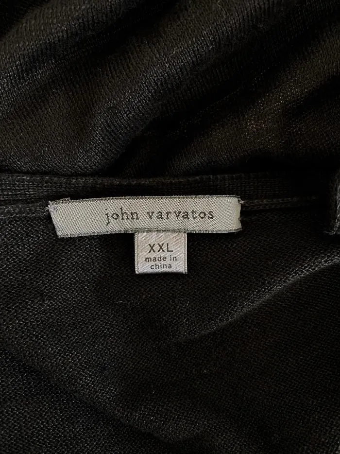 John Varvatos Cardigan Black/White Paneled Linen Size Extra Extra Large