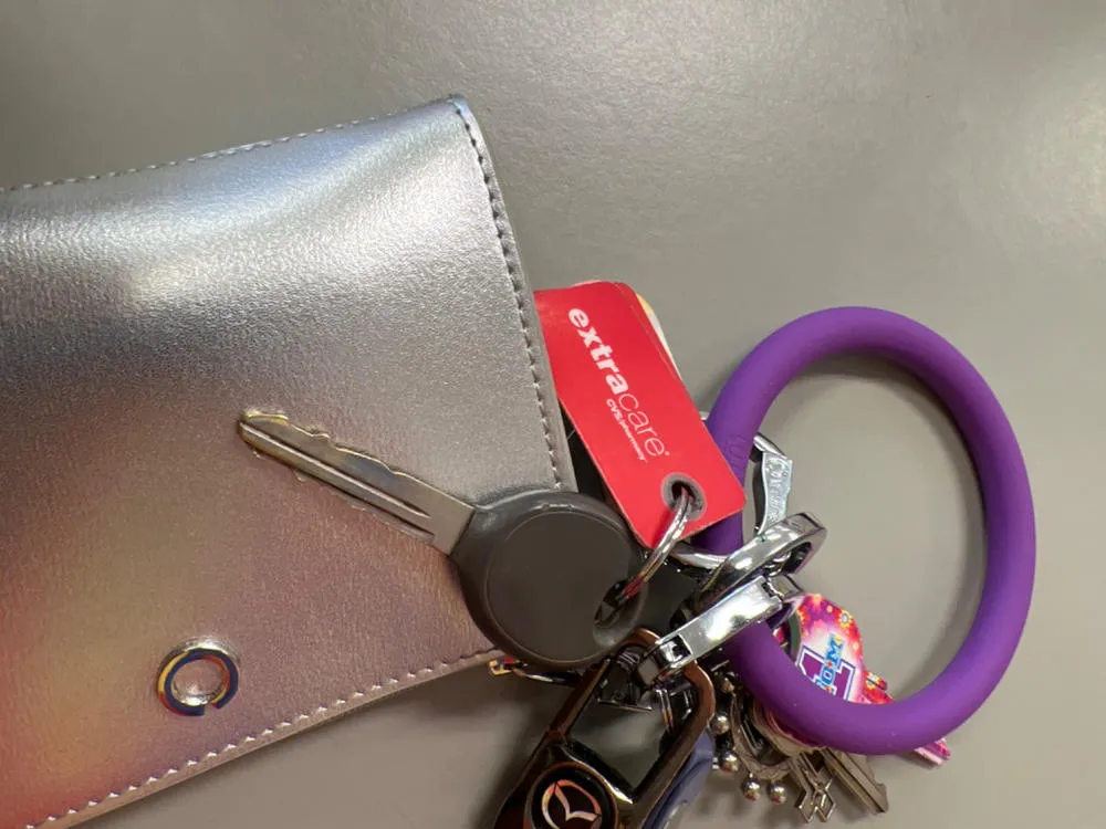 Keychain wallet-leather card holder