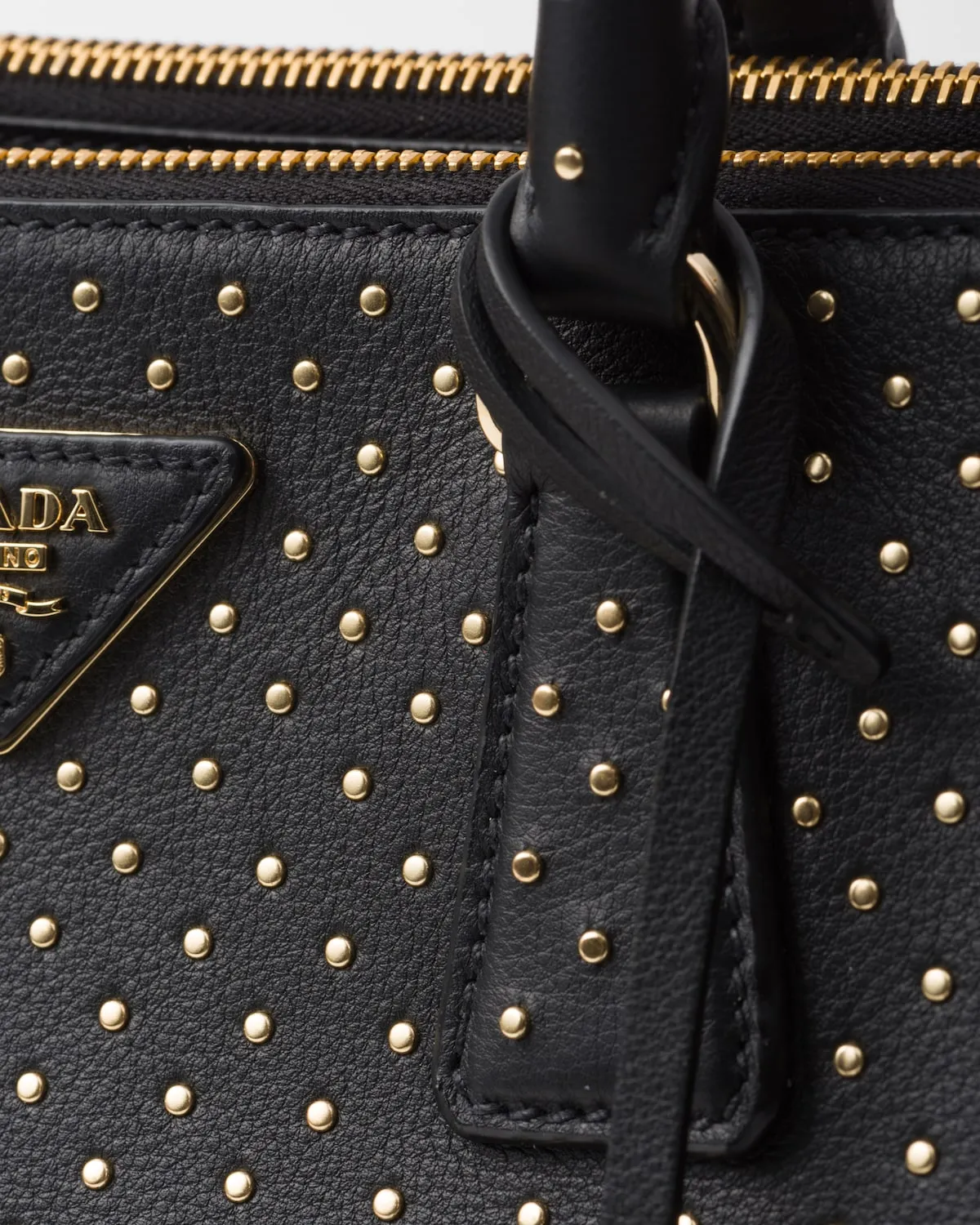 Large Prada Galleria Studded Leather Bag