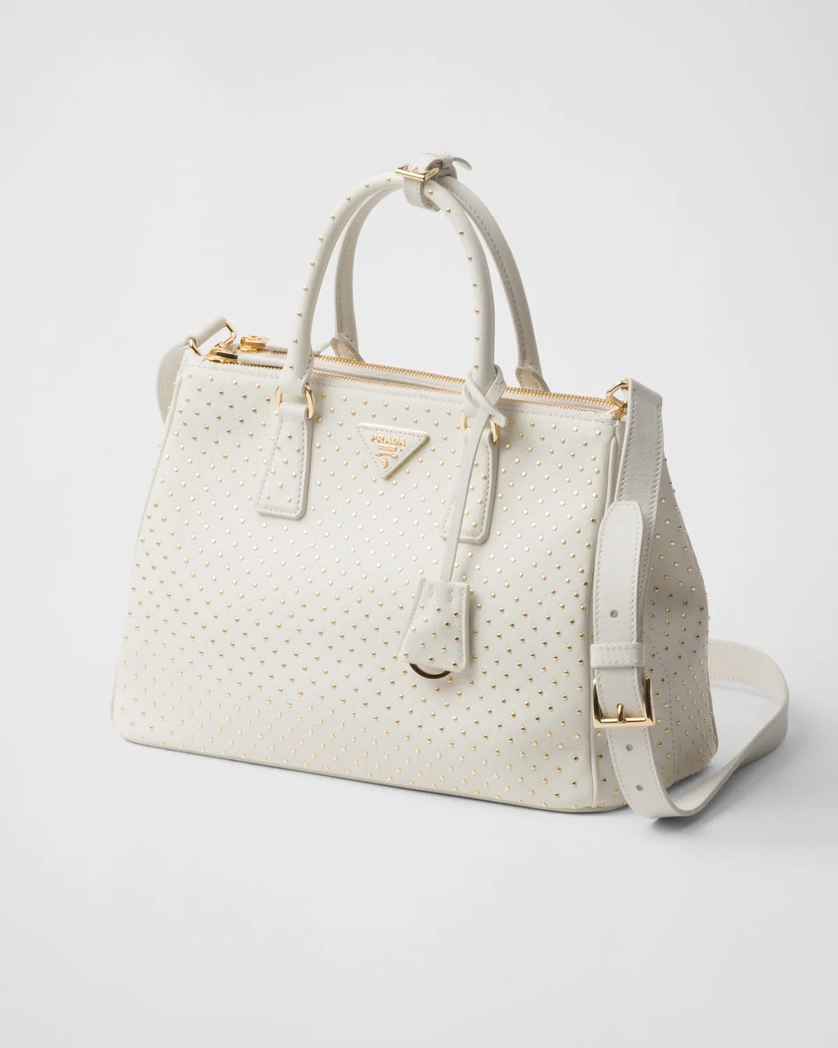 Large Prada Galleria Studded Leather Bag