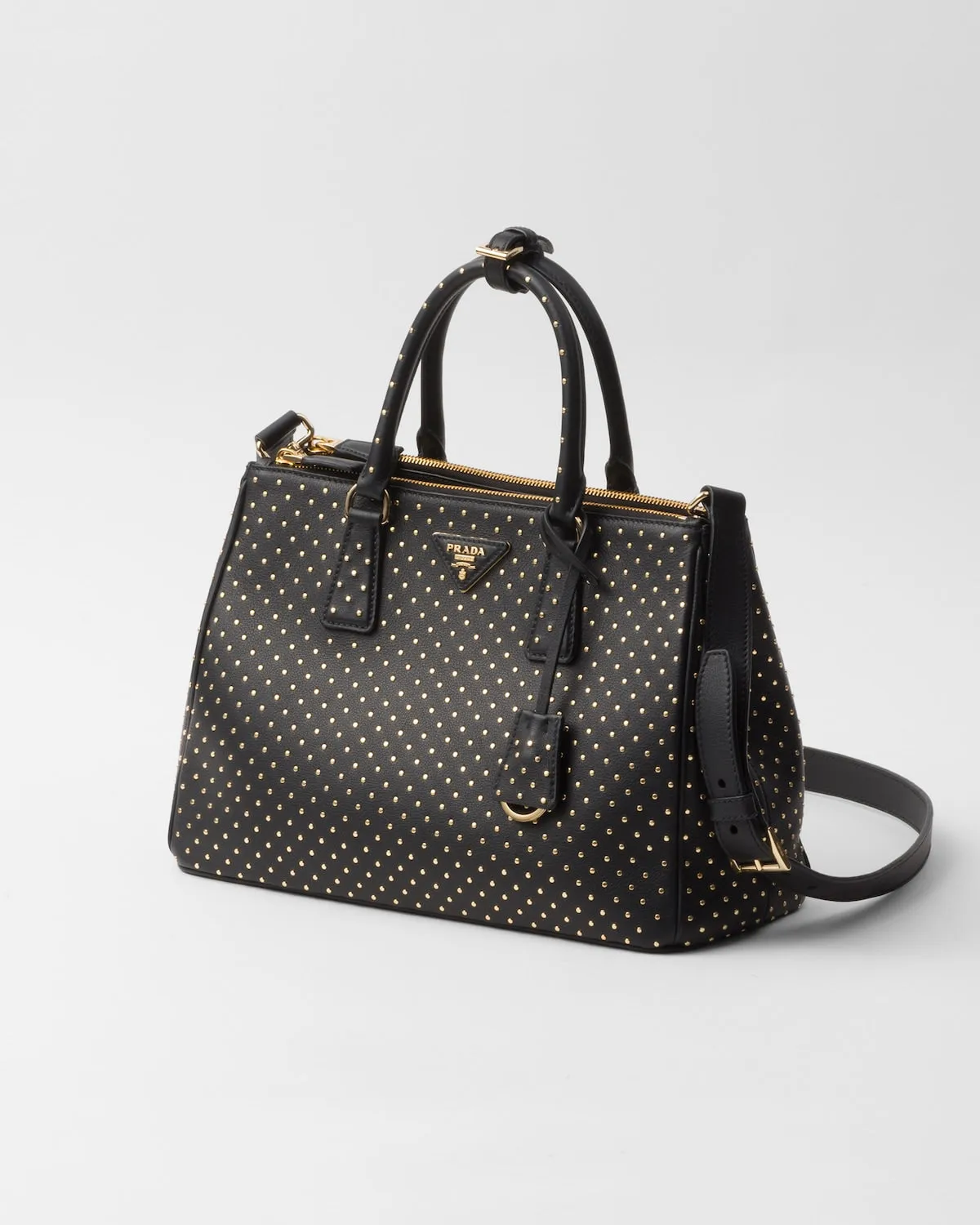 Large Prada Galleria Studded Leather Bag