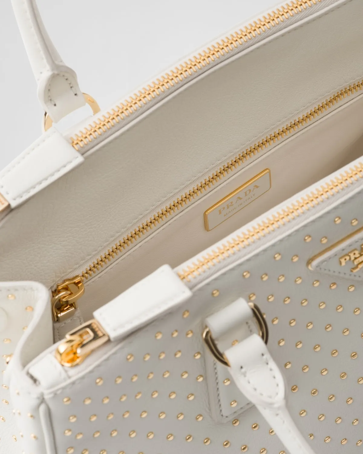 Large Prada Galleria Studded Leather Bag