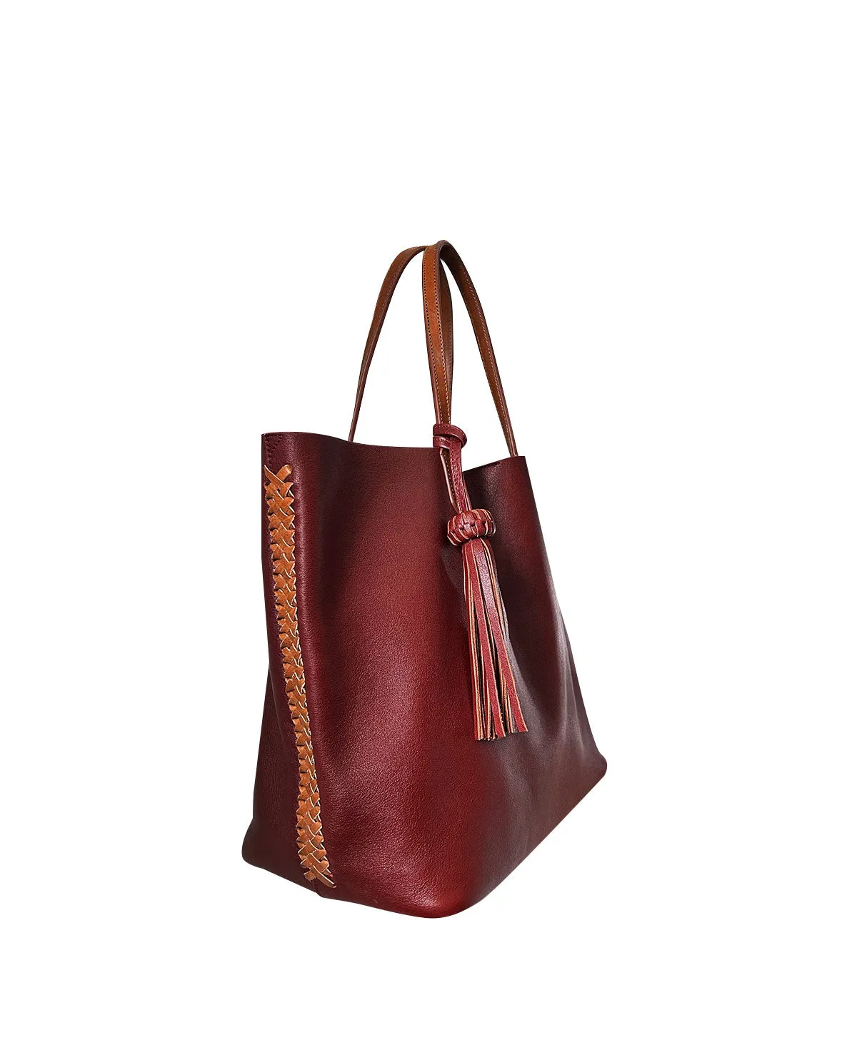 Large Tote Burgundy / Maroon Lidia Leather Bag