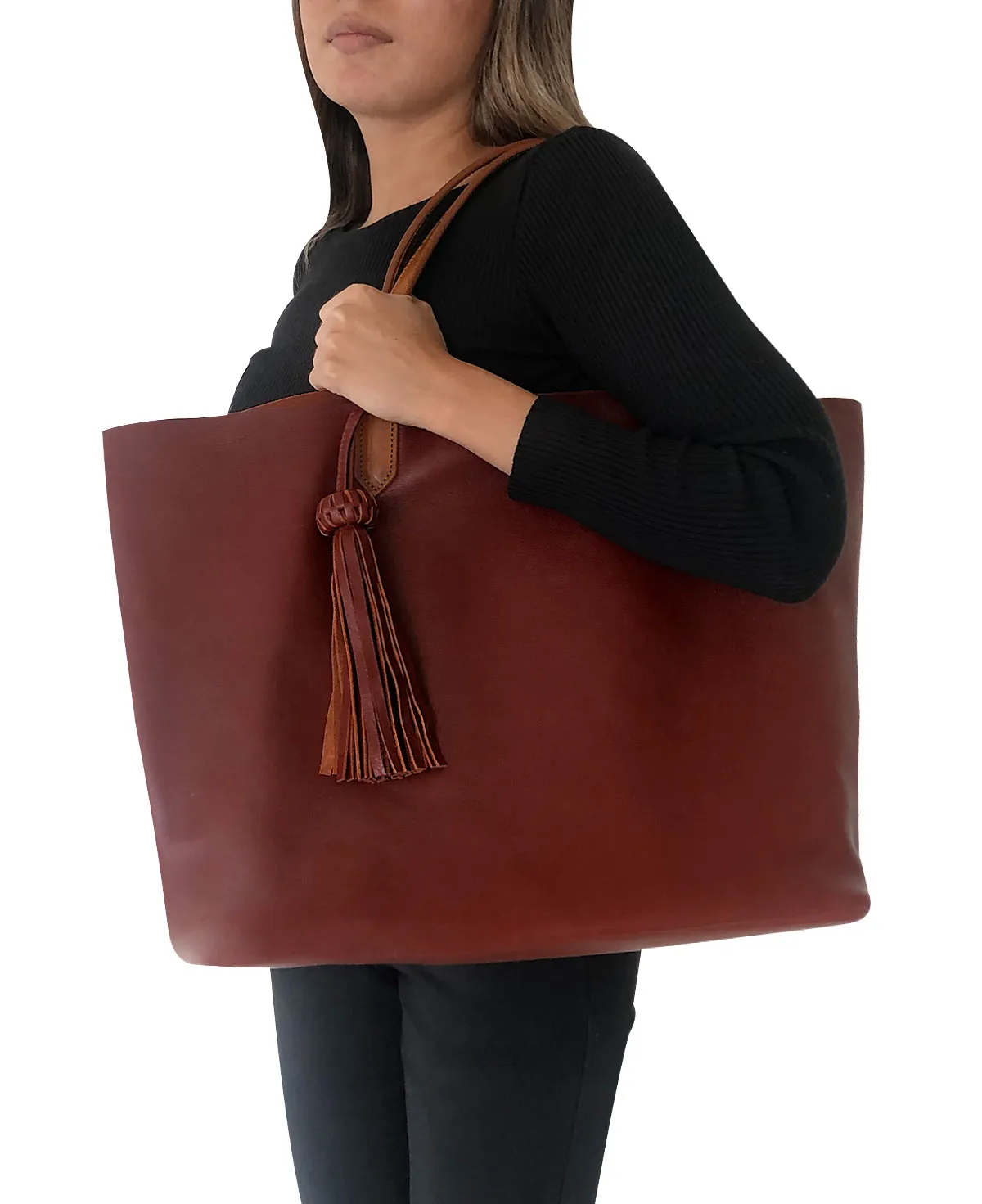 Large Tote Burgundy / Maroon Lidia Leather Bag
