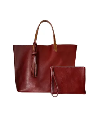 Large Tote Burgundy / Maroon Lidia Leather Bag