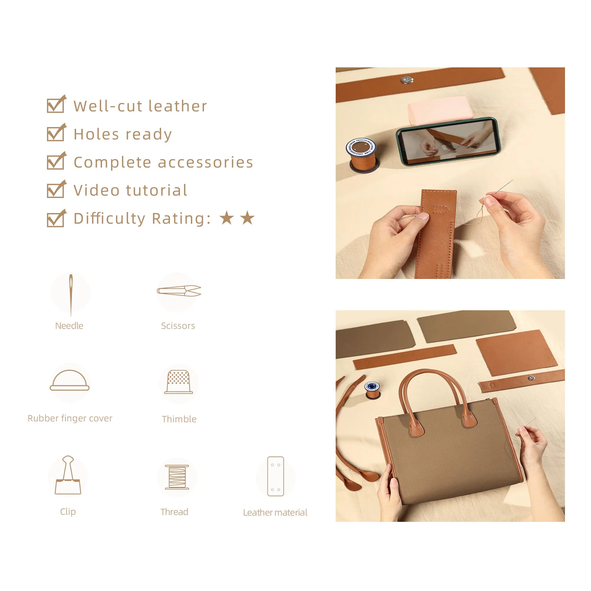 Large Tote Leather Bag Kit