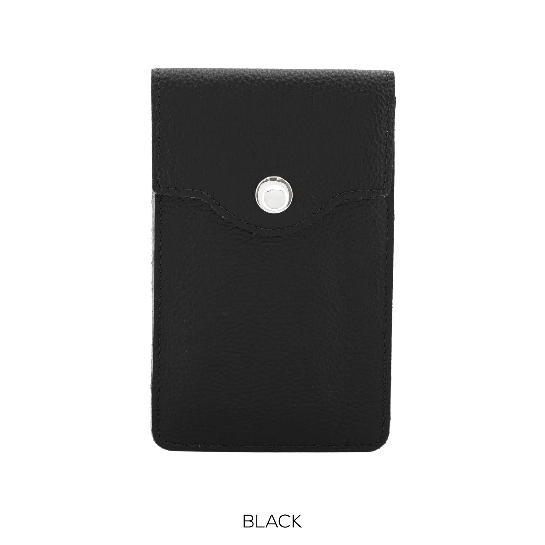 Leather Phone Button Crossbody bag in Black