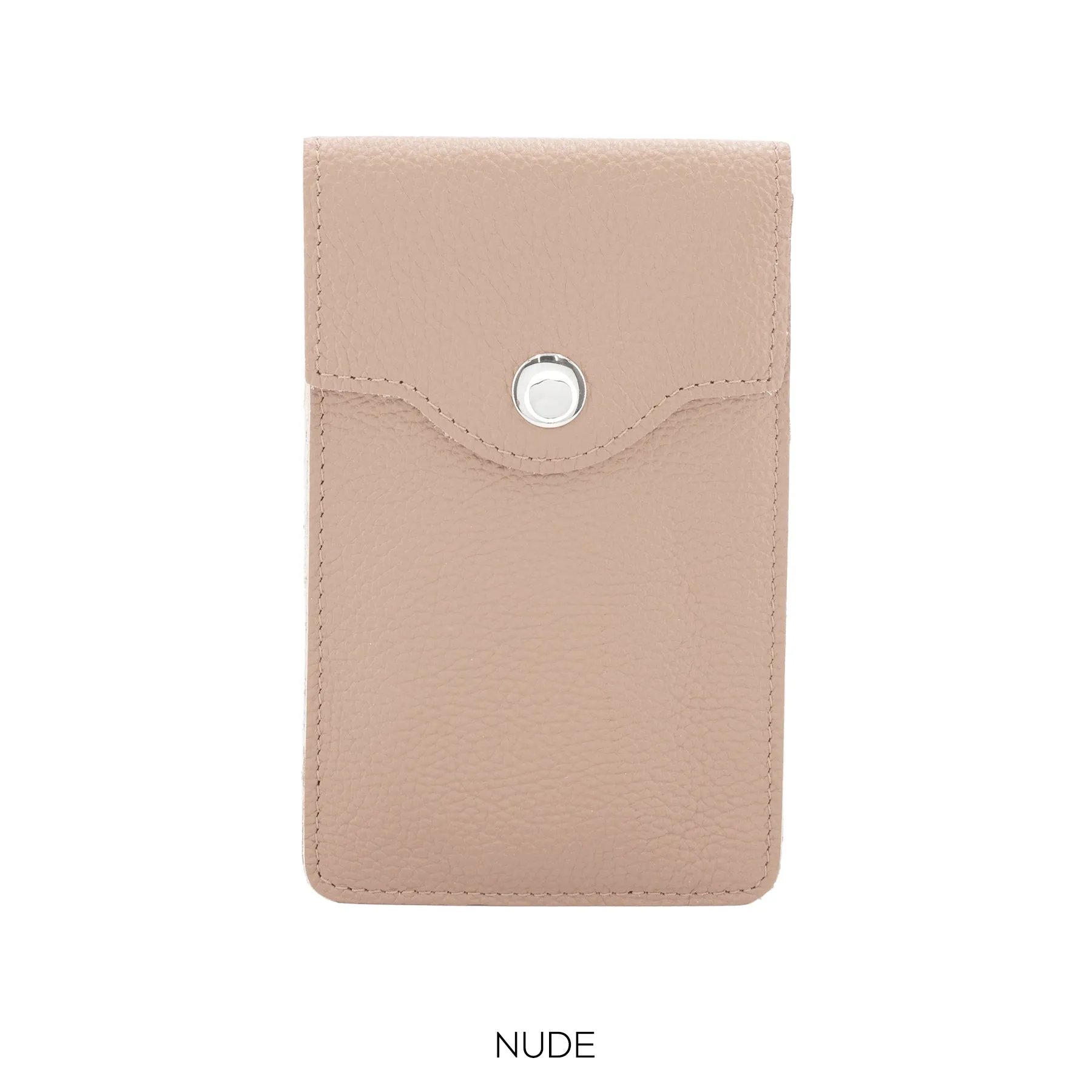 Leather Phone Crossbody Bag in Nude