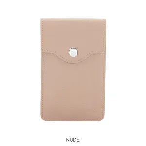 Leather Phone Crossbody Bag in Nude