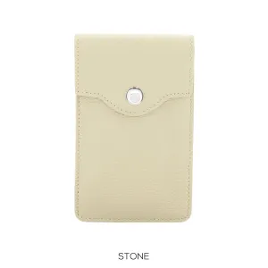 Leather Phone Crossbody Bag in Stone