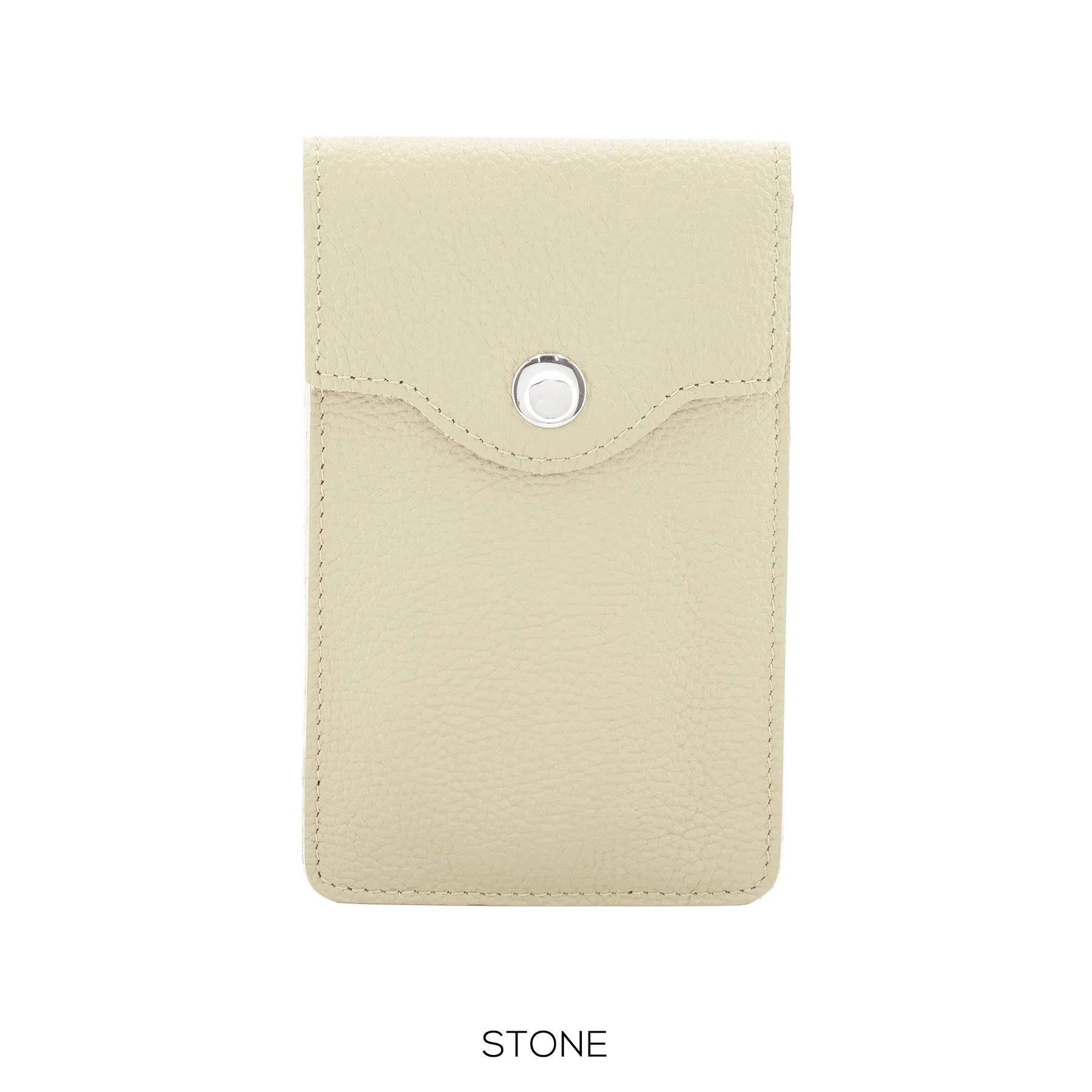 Leather Phone Crossbody Bag in Stone