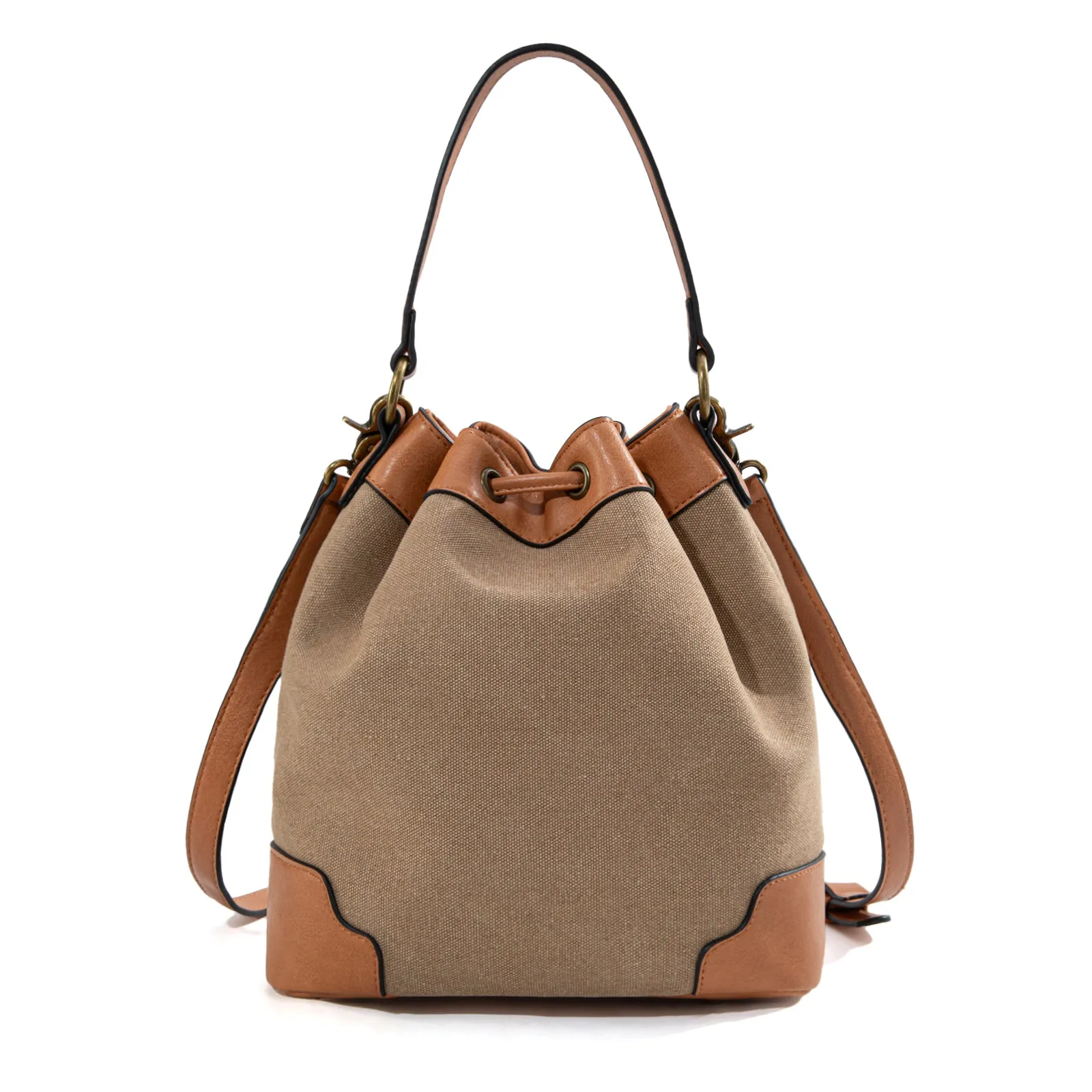 LEE53-003  LEE  Waxed Canvas Drawstring Hobo Bag/Crossbody