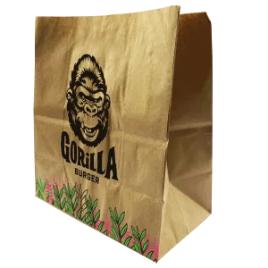 #LFB-GB - Gorilla Burger - Bag - Flat Bottom
