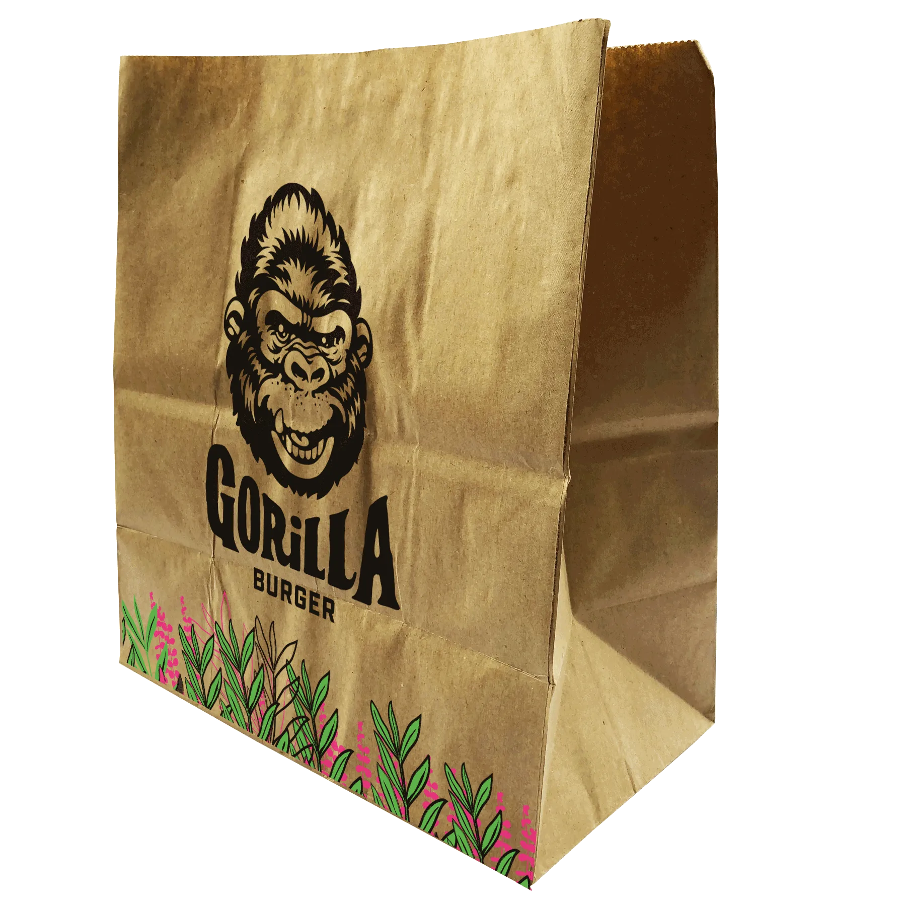 #LFB-GB - Gorilla Burger - Bag - Flat Bottom