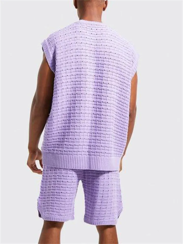 Loose-fitting Comfortable Knitwear Sports Pure Men's Sets